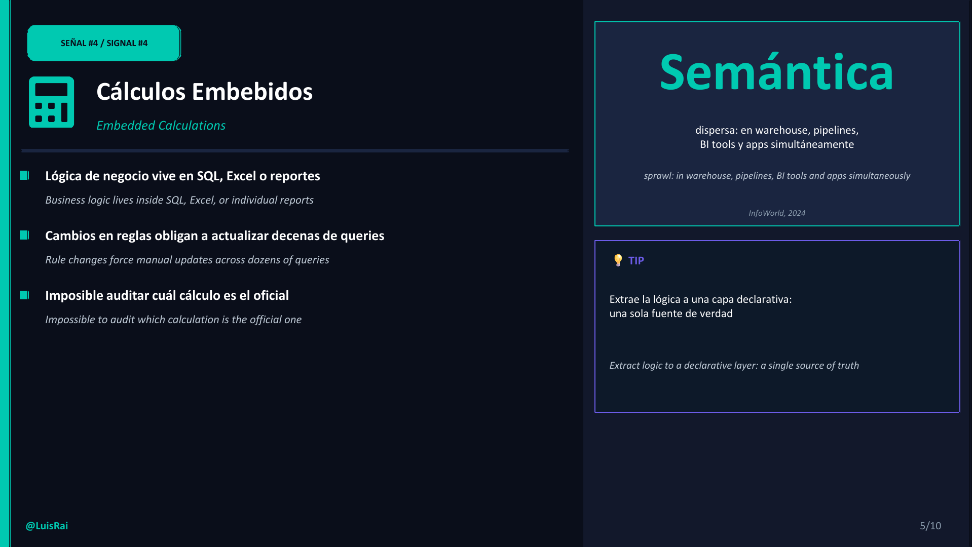 Señales de semántica débil, lámina 6