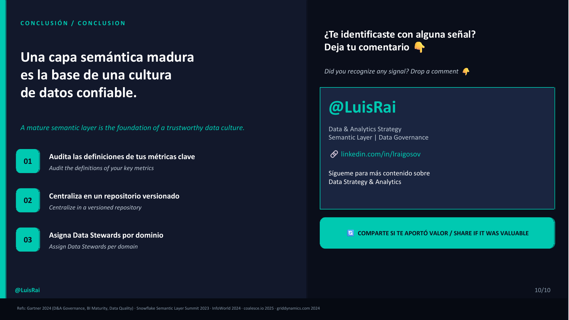 Señales de semántica débil, lámina 10